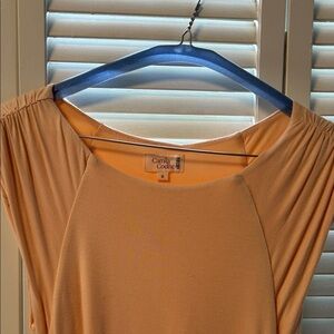 Camila Coelho Peach Short Sleeve Boatneck Top